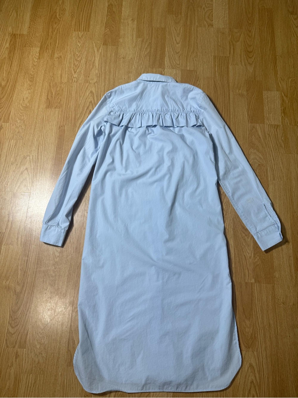 H&M Women’s Light Blue Long Sleeve Cotton Shirt Dress - Size 2 - Picture 13 of 16
